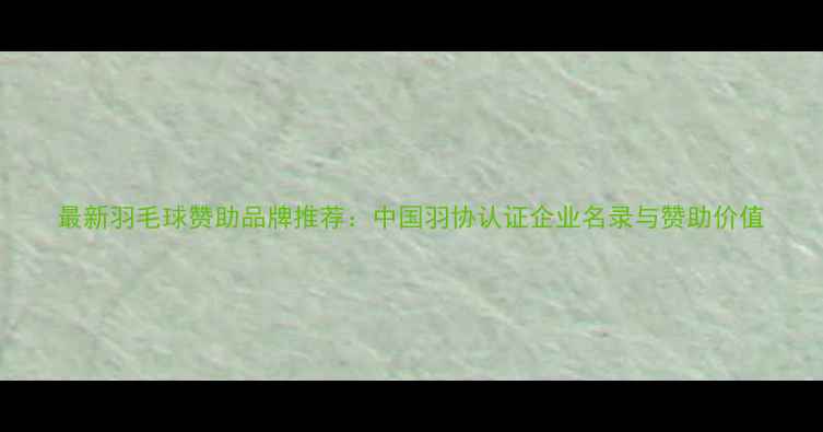 图片 最新羽毛球赞助品牌推荐：中国羽协认证企业名录与赞助价值