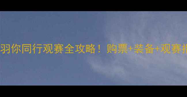 图片 最燃羽毛球赛事羽你同行观赛全攻略！购票+装备+观赛指南一篇搞定🏸2