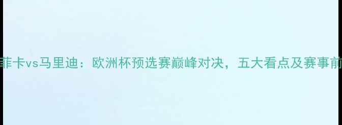 图片 本菲卡vs马里迪：欧洲杯预选赛巅峰对决，五大看点及赛事前瞻