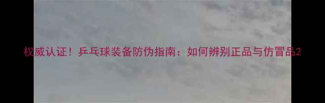 图片 权威认证！乒乓球装备防伪指南：如何辨别正品与仿冒品2