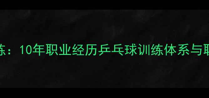 图片 李晓东乒乓球教练：10年职业经历乒乓球训练体系与职业球员成长路径