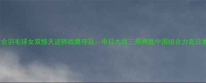 图片 杭州亚运会羽毛球女双惊天逆转战鹰夺冠：中日大战三局两胜中国组合力克日本双胞胎1