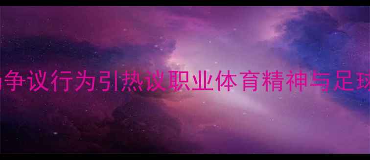 图片 某知名球员赛场争议行为引热议职业体育精神与足球伦理深度探讨1
