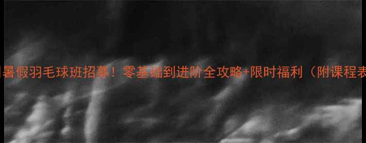 图片 柳州暑假羽毛球班招募！零基础到进阶全攻略+限时福利（附课程表）1