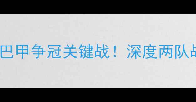 图片 桑托斯vs博塔弗戈：巴甲争冠关键战！深度两队战术布局与争冠前景1