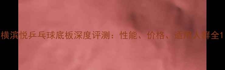 图片 横滨悦乒乓球底板深度评测：性能、价格、适用人群全1