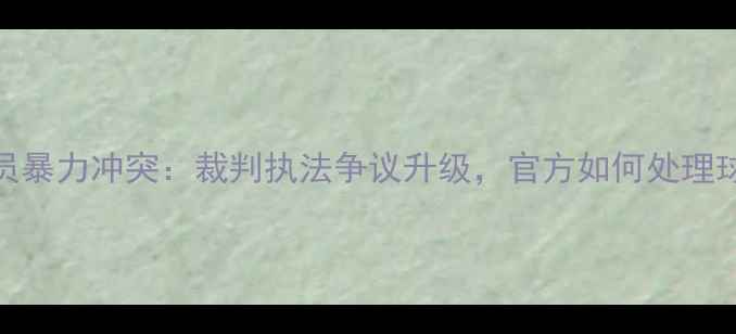 图片 欧洲杯职业球员暴力冲突：裁判执法争议升级，官方如何处理球员暴力行为？