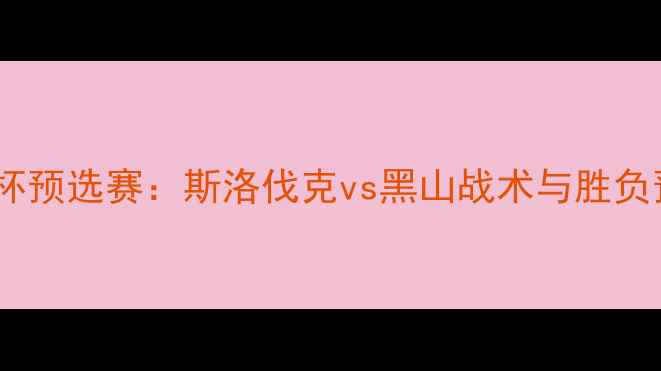 图片 欧洲杯预选赛：斯洛伐克vs黑山战术与胜负预测1