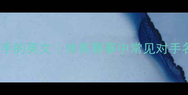 图片 正确翻译比赛对手的英文｜体育赛事中常见对手名称及避坑指南1