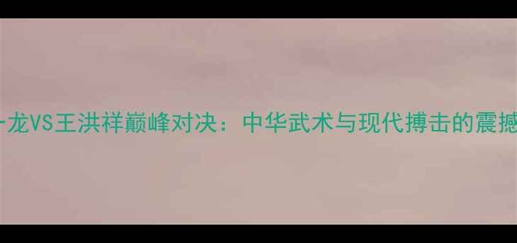 图片 武僧一龙VS王洪祥巅峰对决：中华武术与现代搏击的震撼碰撞2