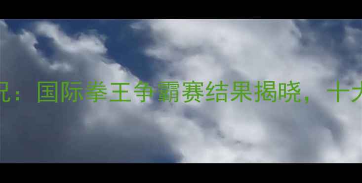 图片 武林风最新战况：国际拳王争霸赛结果揭晓，十大经典对决盘点