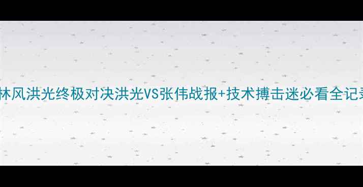 图片 武林风洪光终极对决洪光VS张伟战报+技术搏击迷必看全记录1