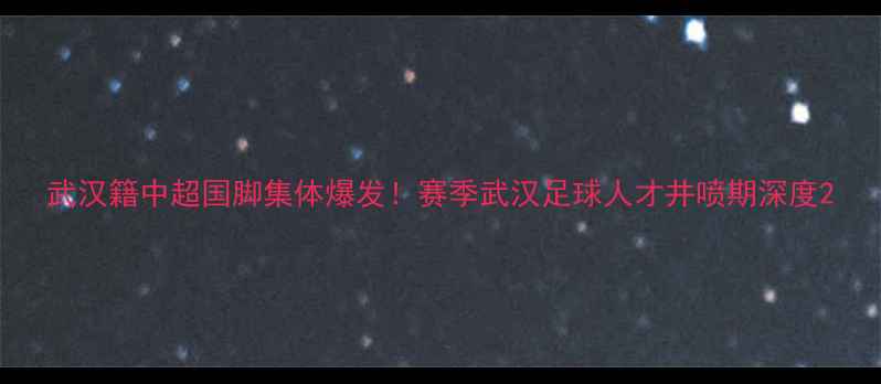 图片 武汉籍中超国脚集体爆发！赛季武汉足球人才井喷期深度2