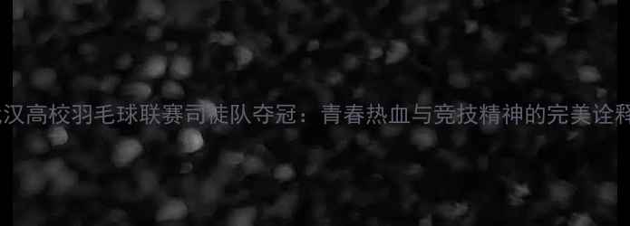 图片 武汉高校羽毛球联赛司徒队夺冠：青春热血与竞技精神的完美诠释1