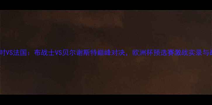 图片 比利时VS法国：布战士VS贝尔谢斯特巅峰对决，欧洲杯预选赛激战实录与战术1