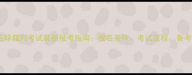 图片 江西羽毛球裁判考试最新报考指南：报名条件、考试流程、备考技巧全1