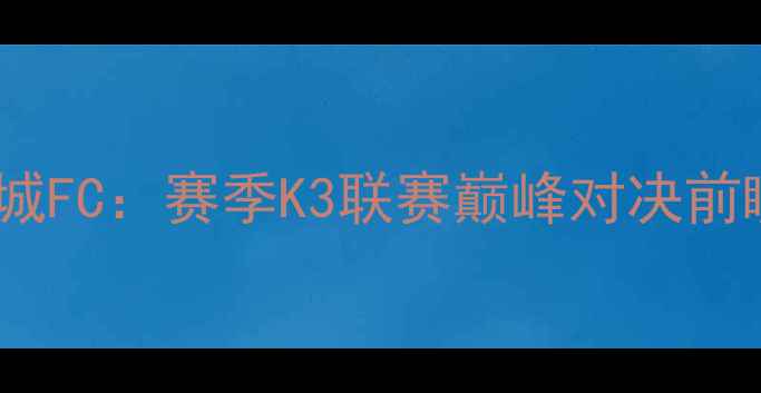 图片 江陵FCvs天安城FC：赛季K3联赛巅峰对决前瞻与战术深度2