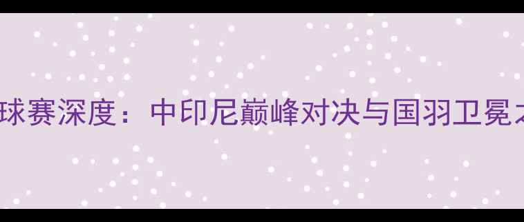 图片 汤尤杯羽毛球赛深度：中印尼巅峰对决与国羽卫冕之路全记录2