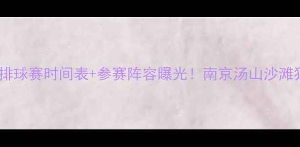 图片 汤山国际沙滩排球赛时间表+参赛阵容曝光！南京汤山沙滩狂欢季全攻略2