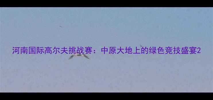 图片 河南国际高尔夫挑战赛：中原大地上的绿色竞技盛宴2
