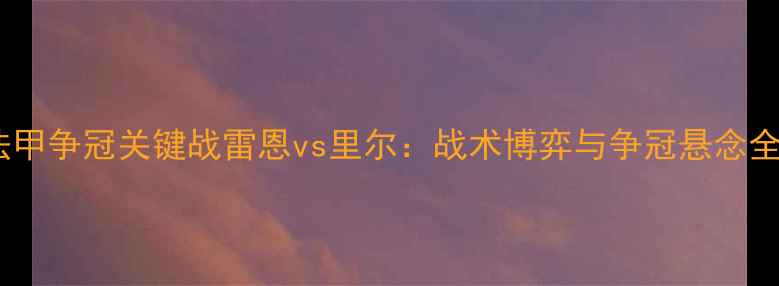 图片 法甲争冠关键战雷恩vs里尔：战术博弈与争冠悬念全1