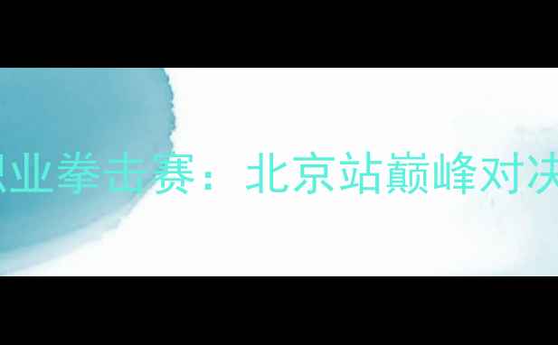 图片 泰勒·нейтрон职业拳击赛：北京站巅峰对决，拳坛新王诞生全记录2