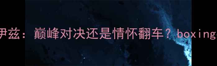 图片 泰森VS鲁伊兹：巅峰对决还是情怀翻车？boxing必看内幕1