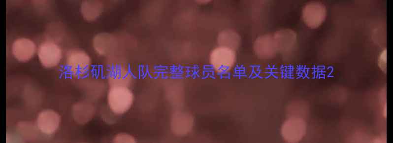 图片 洛杉矶湖人队完整球员名单及关键数据2