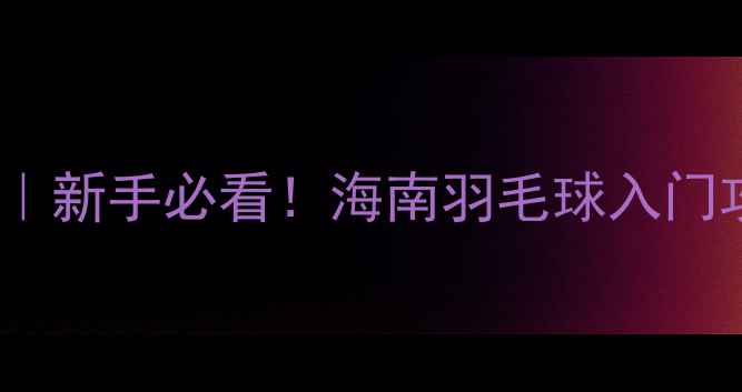 图片 海南羽毛球协会最新指南｜新手必看！海南羽毛球入门攻略+赛事福利+装备推荐1