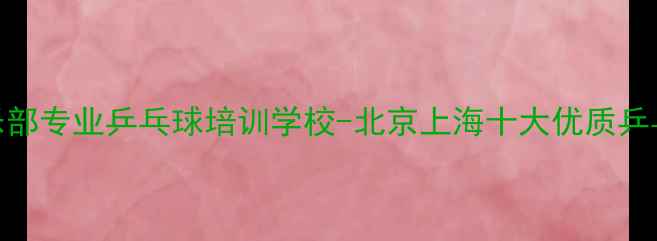图片 海鑫乒乓球俱乐部专业乒乓球培训学校-北京上海十大优质乒乓培训机构推荐