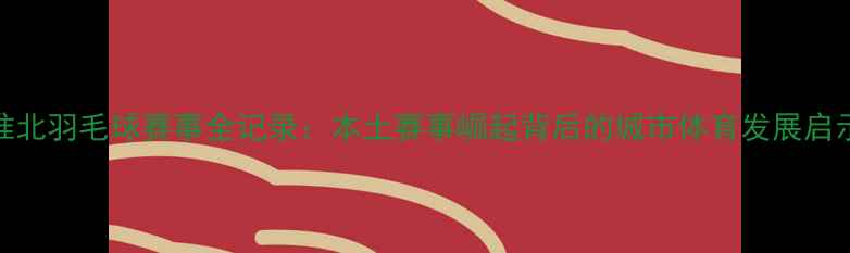 图片 淮北羽毛球赛事全记录：本土赛事崛起背后的城市体育发展启示