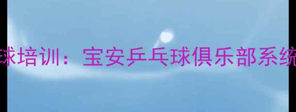 图片 深圳宝安专业乒乓球培训：宝安乒乓球俱乐部系统课程+免费体验全2
