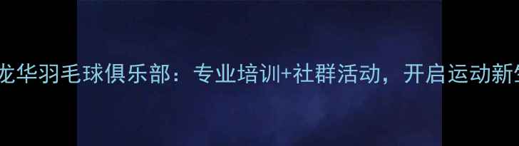 图片 深圳龙华羽毛球俱乐部：专业培训+社群活动，开启运动新生活1