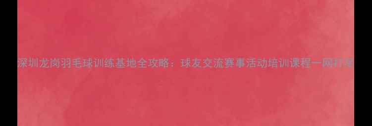 图片 深圳龙岗羽毛球训练基地全攻略：球友交流赛事活动培训课程一网打尽