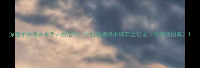 图片 深度中央海岸水手vs悉尼FC：中超劲旅战术博弈全记录（附高清图集）1