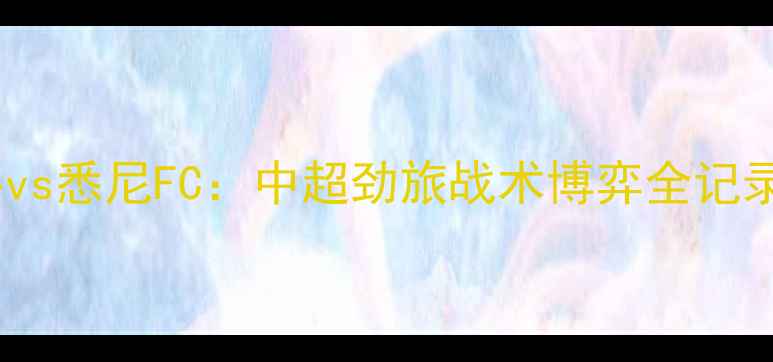 图片 深度中央海岸水手vs悉尼FC：中超劲旅战术博弈全记录（附高清图集）2