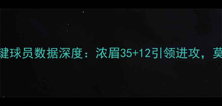 图片 湖人爆冷击败掘金！关键球员数据深度：浓眉35+12引领进攻，莫雷戈里奇高效串联全队