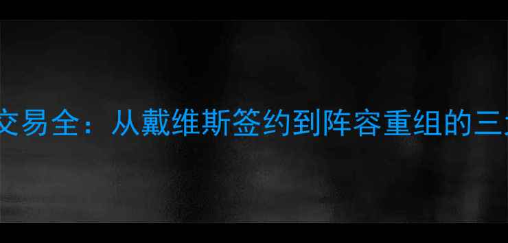 图片 湖人队重磅交易全：从戴维斯签约到阵容重组的三大关键操作1