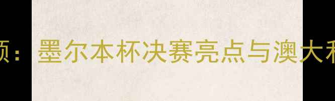 图片 澳洲杯赛事全回顾：墨尔本杯决赛亮点与澳大利亚足球联赛深度