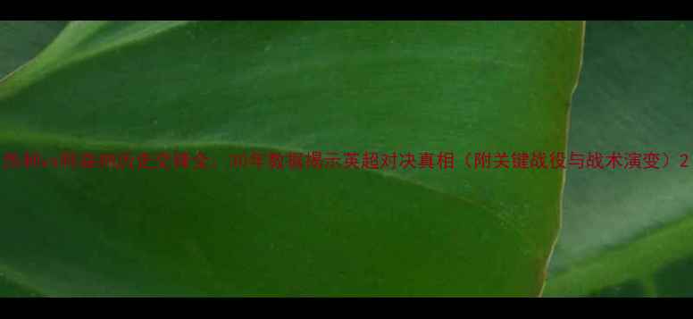 图片 热刺vs阿森纳历史交锋全：30年数据揭示英超对决真相（附关键战役与战术演变）2
