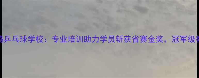 图片 焦作马腾乒乓球学校：专业培训助力学员斩获省赛金奖，冠军级教学体系