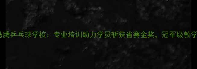 图片 焦作马腾乒乓球学校：专业培训助力学员斩获省赛金奖，冠军级教学体系2