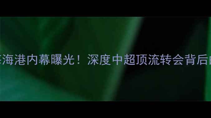 图片 王秋明转会上海海港内幕曝光！深度中超顶流转会背后的3大商业逻辑2