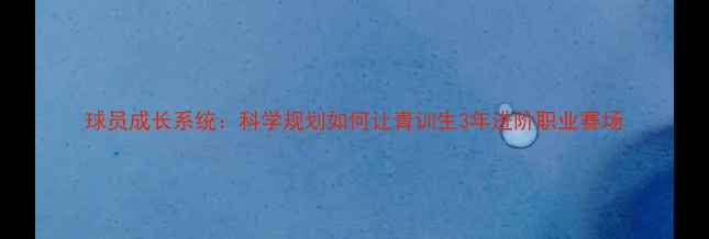 图片 球员成长系统：科学规划如何让青训生3年进阶职业赛场