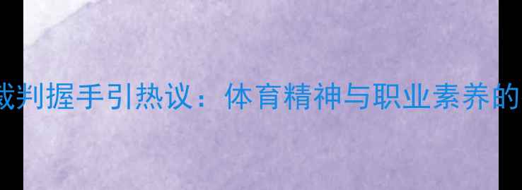 图片 球员拒绝与裁判握手引热议：体育精神与职业素养的碰撞与反思1
