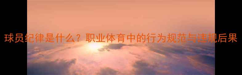 图片 球员纪律是什么？职业体育中的行为规范与违规后果