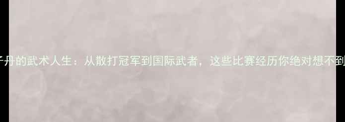 图片 甄子丹的武术人生：从散打冠军到国际武者，这些比赛经历你绝对想不到！1