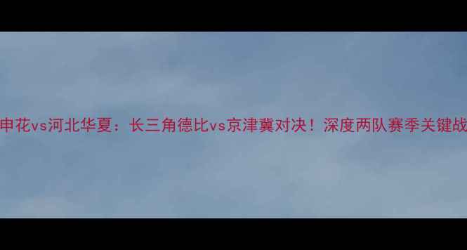 图片 申花vs河北华夏：长三角德比vs京津冀对决！深度两队赛季关键战