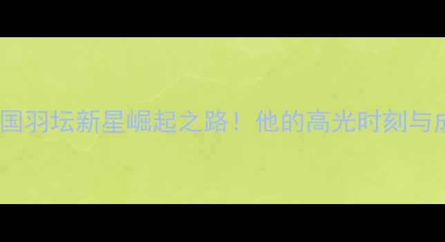 图片 石羽奇：中国羽坛新星崛起之路！他的高光时刻与成长密码全2
