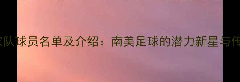 图片 秘鲁国家队球员名单及介绍：南美足球的潜力新星与传奇球星1